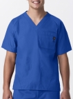 Royal Blue Unisex V-Neck Scrub Top Including Embroidered WSBOCES Logo